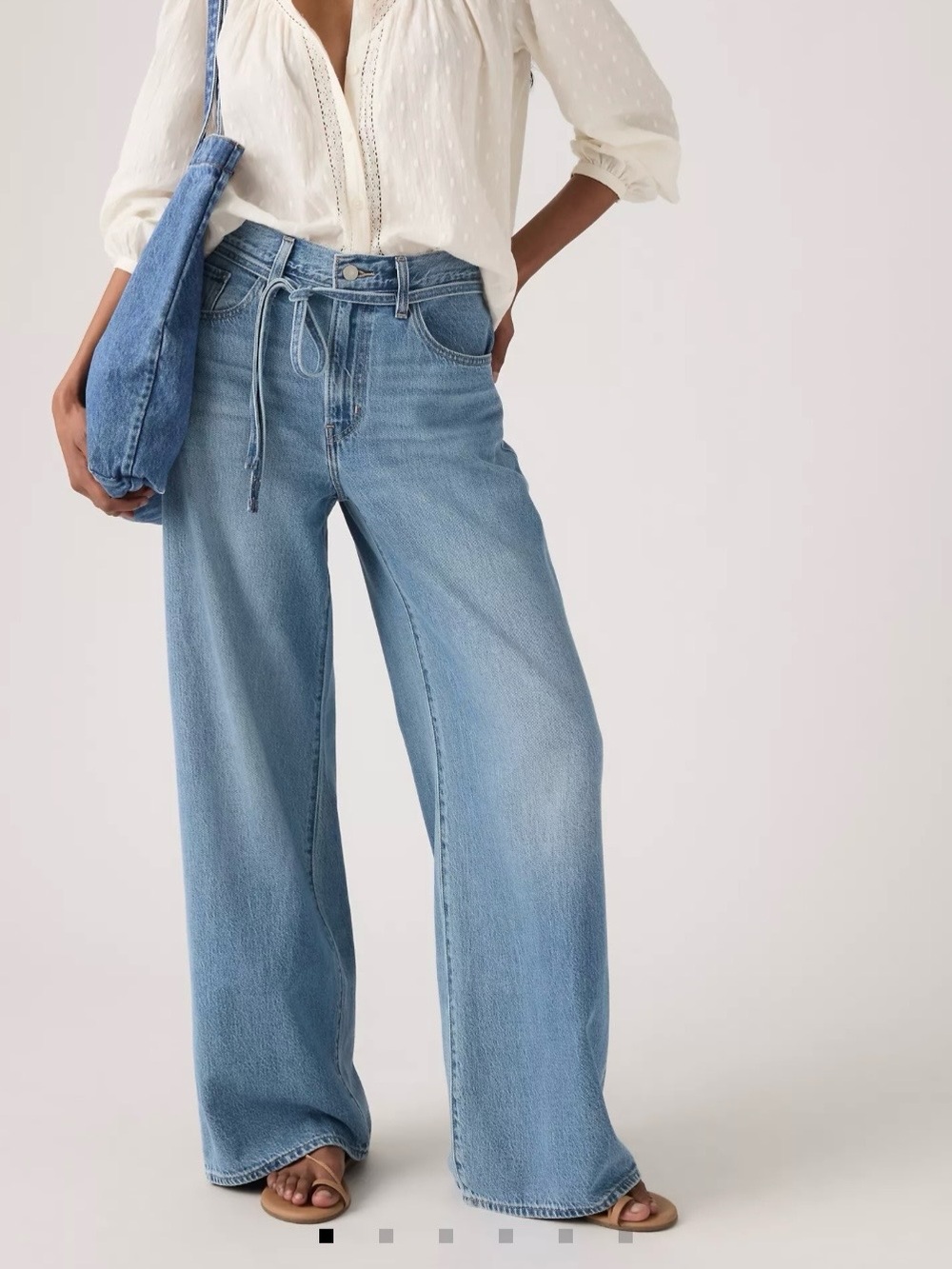 Levi's Light Blue High-Rise Wide-Leg Jeans